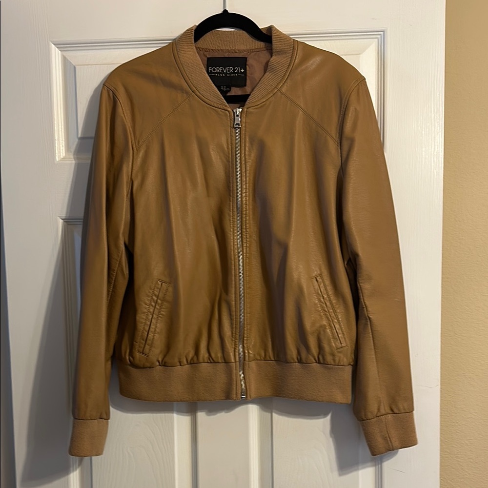 Forever 21 Plus Sizes Tan Bomber Jacket